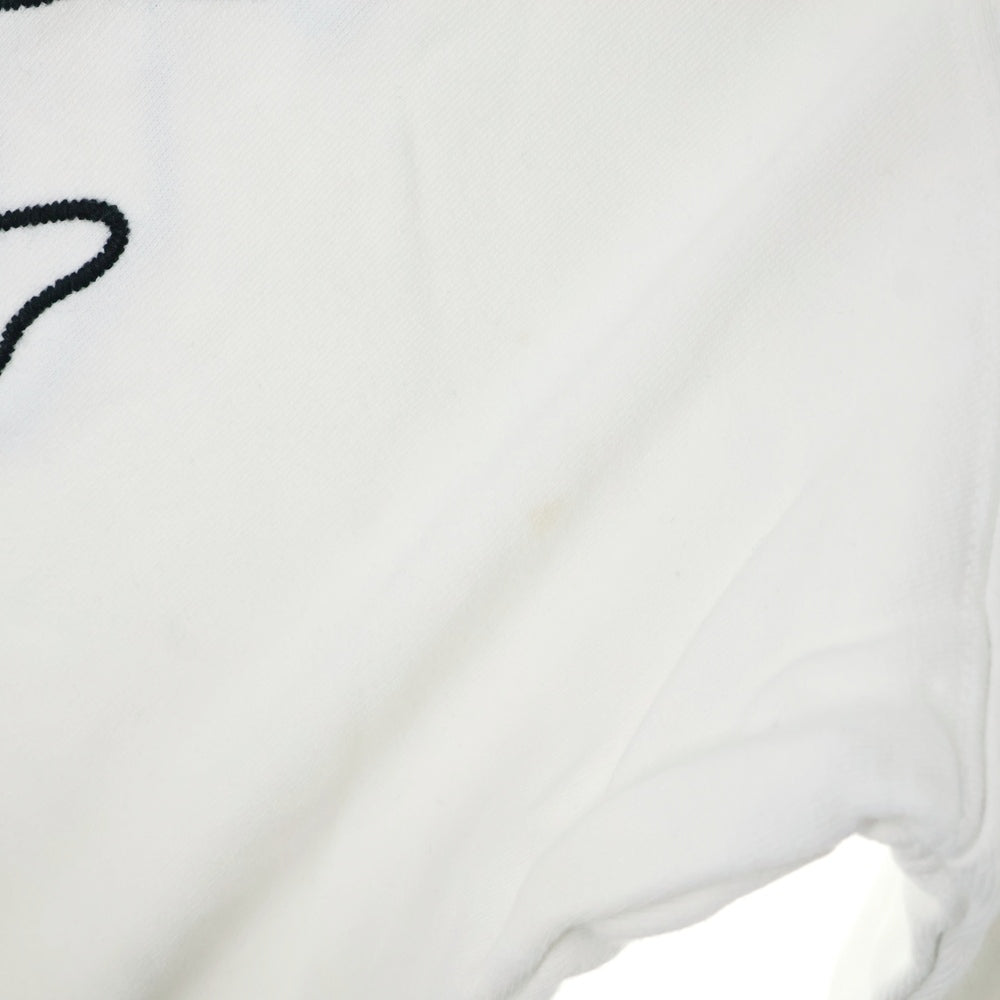 OFF-WHITE(オフホワイト) 19AW ABSTRACT ARROWS バックアロー エンブロイダリー クルーネック コットン スウェット トレーナー ホワイト OMBA035F19E30011