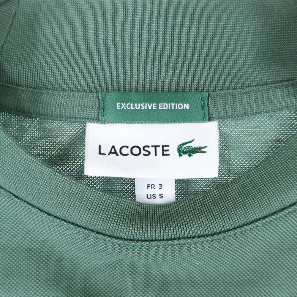 LACOSTE(ラコステ) ロゴワッペン付き クルーネック長袖Tシャツ カットソー グリーン TH015J