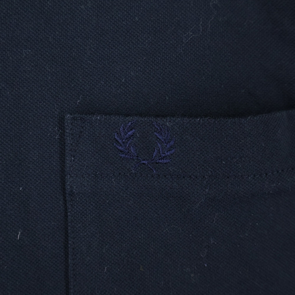 FRED PERRY(フレッドペリー) フロント刺繍 コットン半袖シャツ ブラック F4351