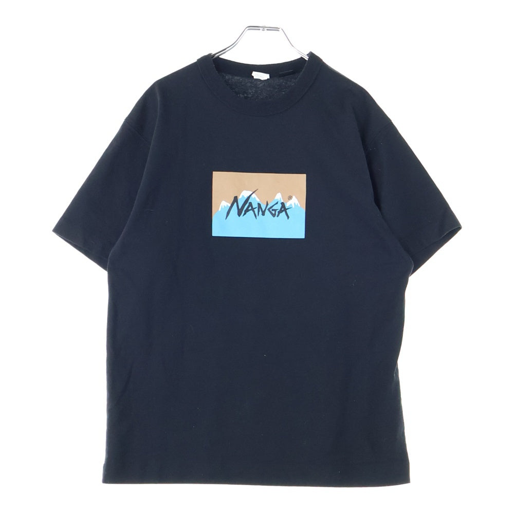 NANGA(ナンガ) ×JERRY UKAI ECO HYBRID NANGA LOGO TEE ジェリーウカイ エコ ハイブリッド ナンガ ロゴ クルーネック半袖Tシャツ カットソー ブラック NW2411-1G805-C