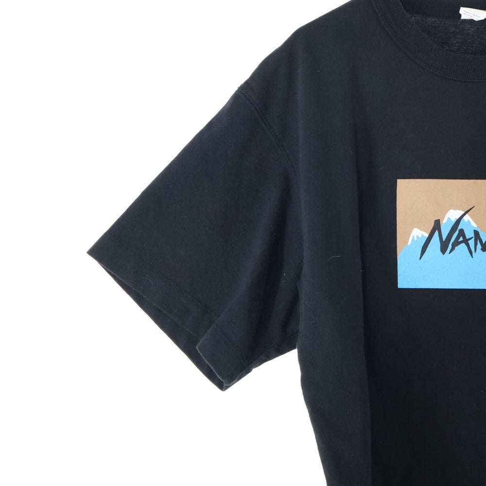 NANGA(ナンガ) ×JERRY UKAI ECO HYBRID NANGA LOGO TEE ジェリーウカイ エコ ハイブリッド ナンガ ロゴ クルーネック半袖Tシャツ カットソー ブラック NW2411-1G805-C