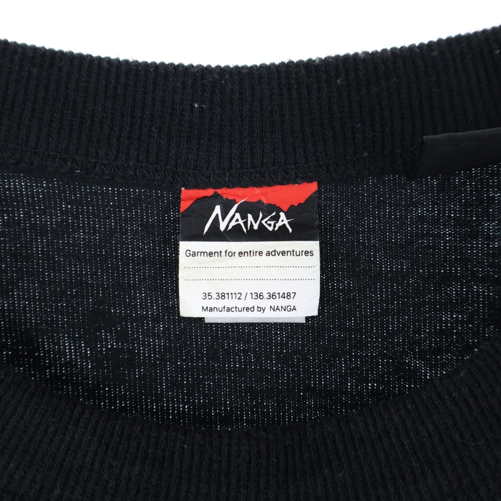 NANGA(ナンガ) ×JERRY UKAI ECO HYBRID NANGA LOGO TEE ジェリーウカイ エコ ハイブリッド ナンガ ロゴ クルーネック半袖Tシャツ カットソー ブラック NW2411-1G805-C