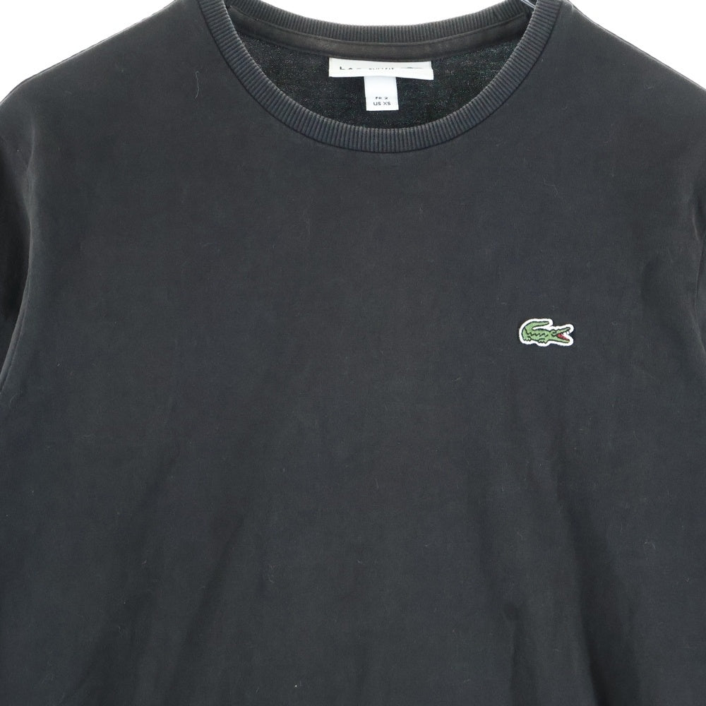 LACOSTE(ラコステ) ロゴワッペン付き クルーネック長袖Tシャツ カットソー ブラック TH0451
