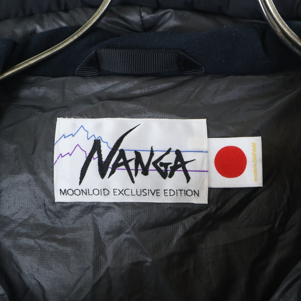 NANGA(ナンガ) ロゴワッペン付き ジップアップフーデッドダウンジャケット ブラック 23B5