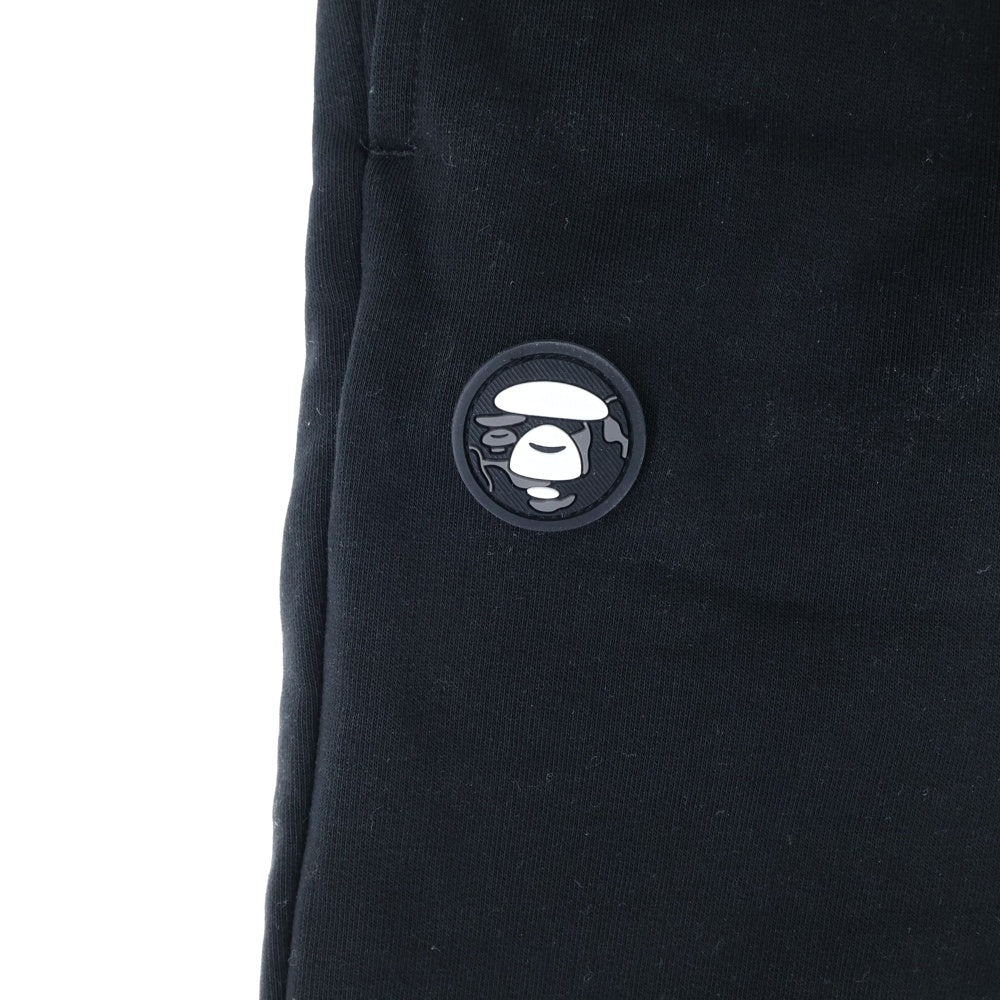 AAPE BY A BATHING APE(エーエイプバイアベイシングエイプ) AAPE NOW SWEAT SHORTS エイプ ナウ エンブロイダリー スウェット ショーツ ハーフパンツ AAPSPMB676XXO ブラック