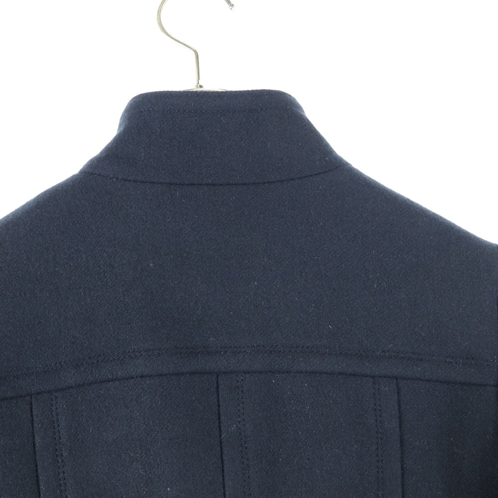 BURBERRY BLUE LABEL(バーバリーブルーレーベル) ウール バックチェック スタンドカラー チェスターコート ブラック レディース FNF65-856-09