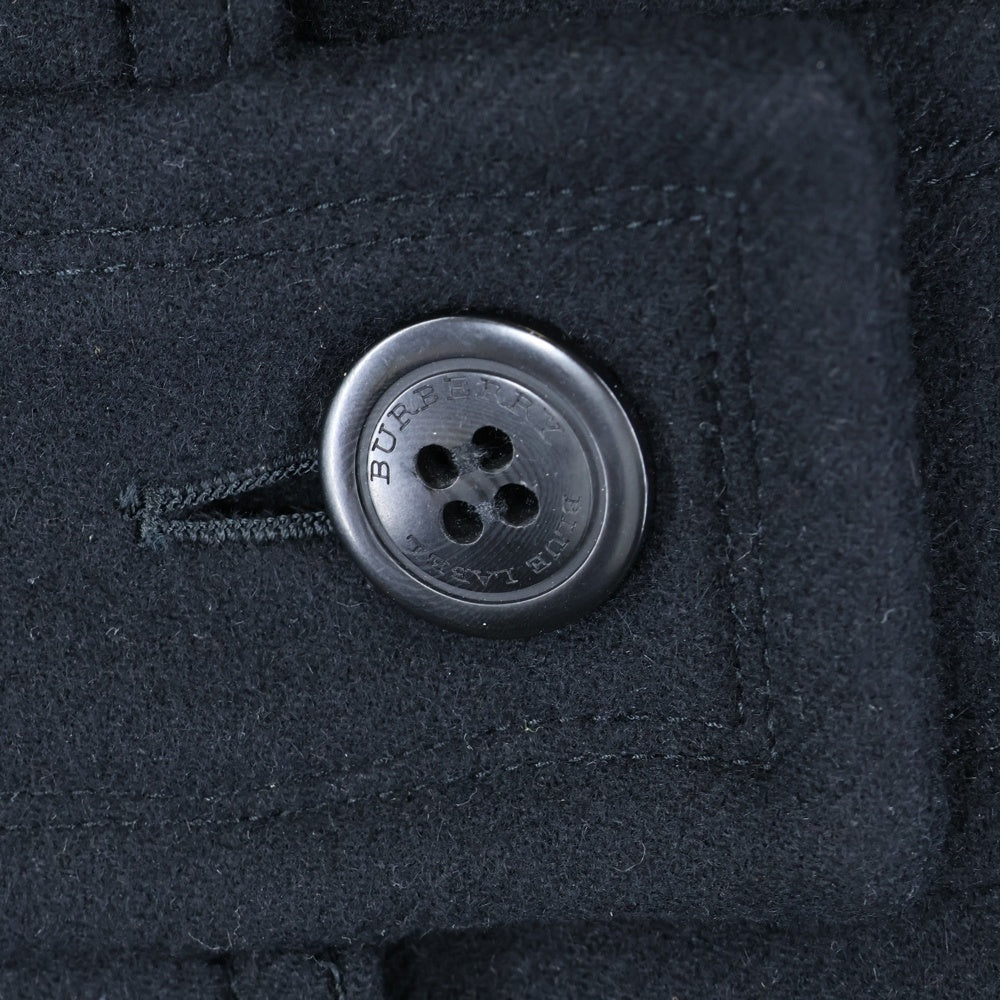 BURBERRY BLUE LABEL(バーバリーブルーレーベル) ウール バックチェック スタンドカラー チェスターコート ブラック レディース FNF65-856-09