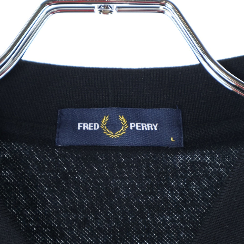 FRED PERRY(フレッドペリー) ロゴエンブロイダリー レギュラーカラー 半袖ポロシャツ ブラック WC1X 0AA