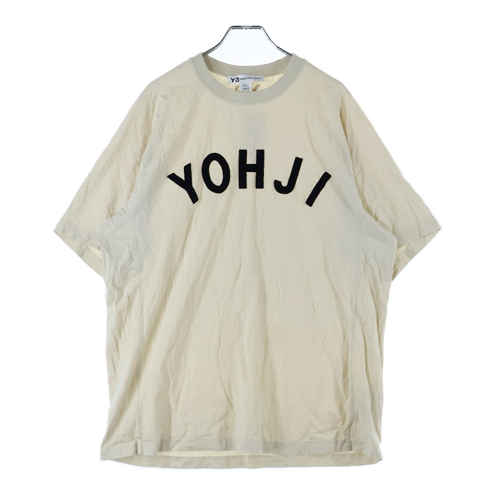 Y-3(ワイスリー) YOHJI LETTERS SHORT SLEEVE TEE ヨージ レター ショート スリーブ クルーネック カットソー 半袖Tシャツ ベージュ FJ0328