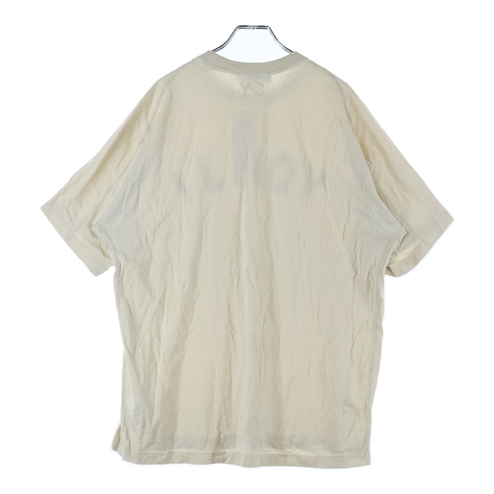 Y-3(ワイスリー) YOHJI LETTERS SHORT SLEEVE TEE ヨージ レター ショート スリーブ クルーネック カットソー 半袖Tシャツ ベージュ FJ0328
