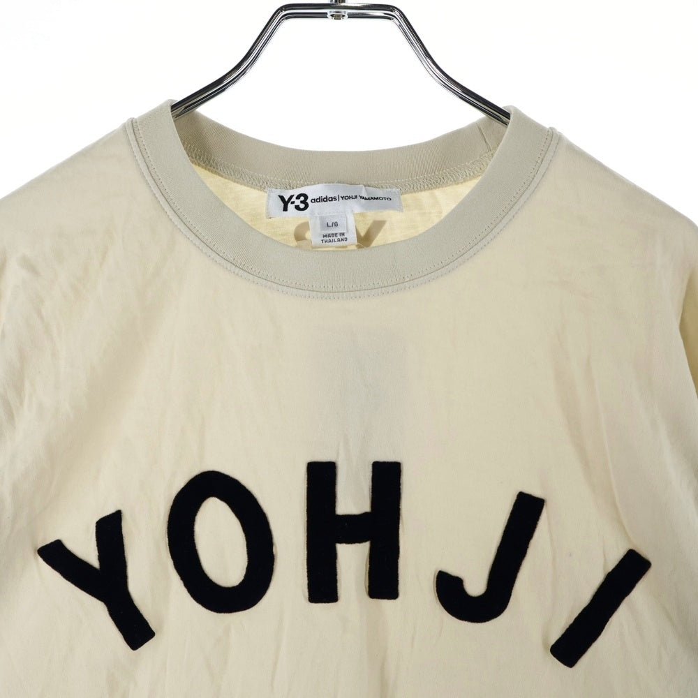 Y-3(ワイスリー) YOHJI LETTERS SHORT SLEEVE TEE ヨージ レター ショート スリーブ クルーネック カットソー 半袖Tシャツ ベージュ FJ0328