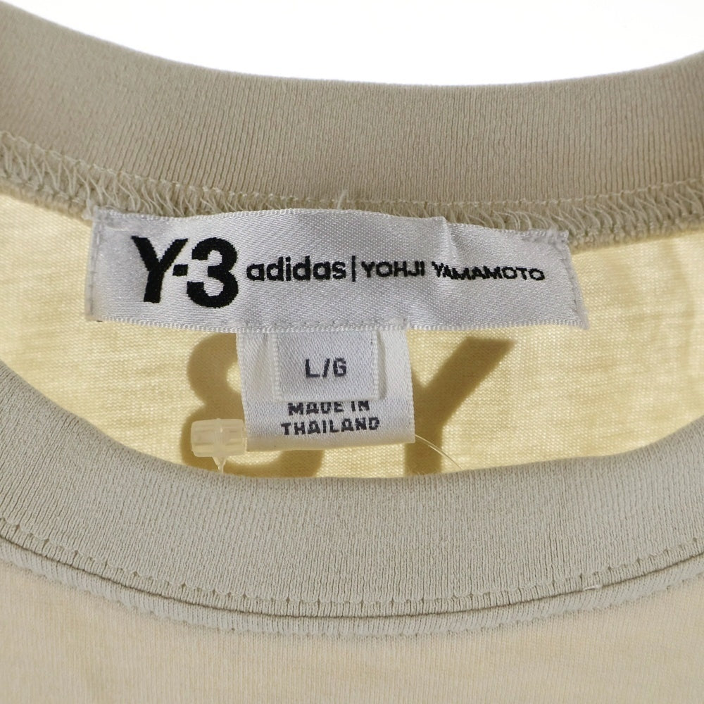 Y-3(ワイスリー) YOHJI LETTERS SHORT SLEEVE TEE ヨージ レター ショート スリーブ クルーネック カットソー 半袖Tシャツ ベージュ FJ0328