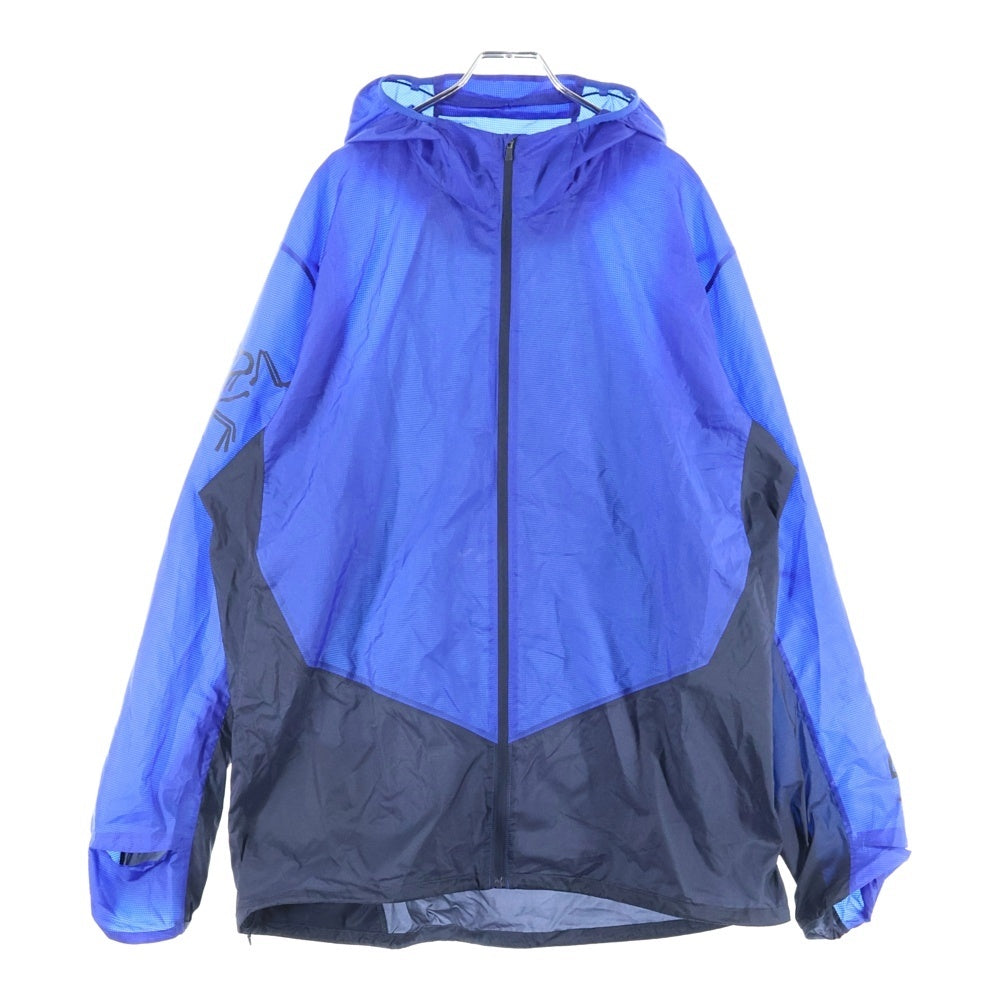 ARC'TERYX(アークテリクス) NORVAN WINDSHELL HOODY ノーバン ウィンドシェル ロゴデザイン ジップアップ フーデッド ナイロンジャケット ブルー/ブラック X000007748-1223X000007748