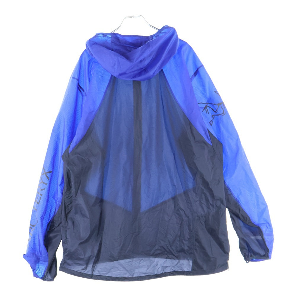 ARC'TERYX(アークテリクス) NORVAN WINDSHELL HOODY ノーバン ウィンドシェル ロゴデザイン ジップアップ フーデッド ナイロンジャケット ブルー/ブラック X000007748-1223X000007748