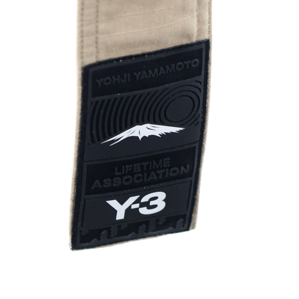 Y-3(ワイスリー) マルチポケット サイドジップ ウエストベルト ジップアップ ユーティリティジャケット ベージュ GK4796