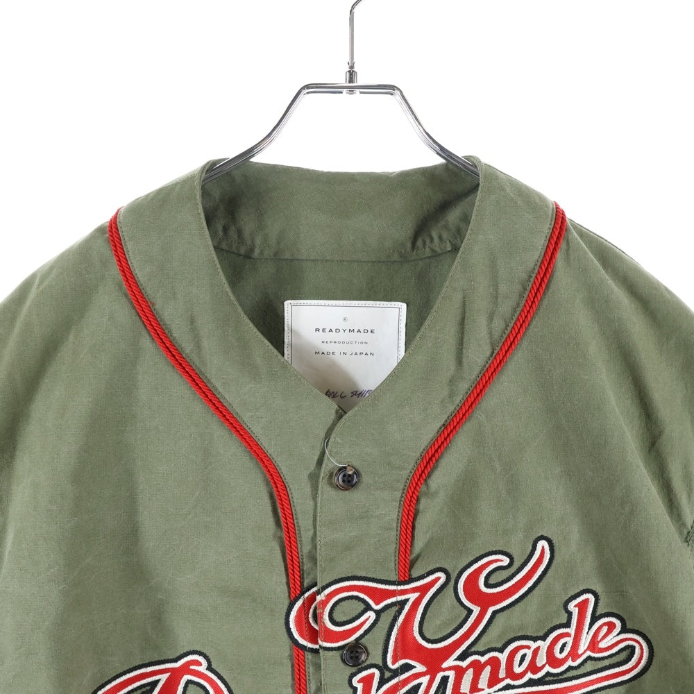 READY MADE(レディメイド) BASEBALL SHIRT オーバーサイズ ベースボールシャツ カーキ