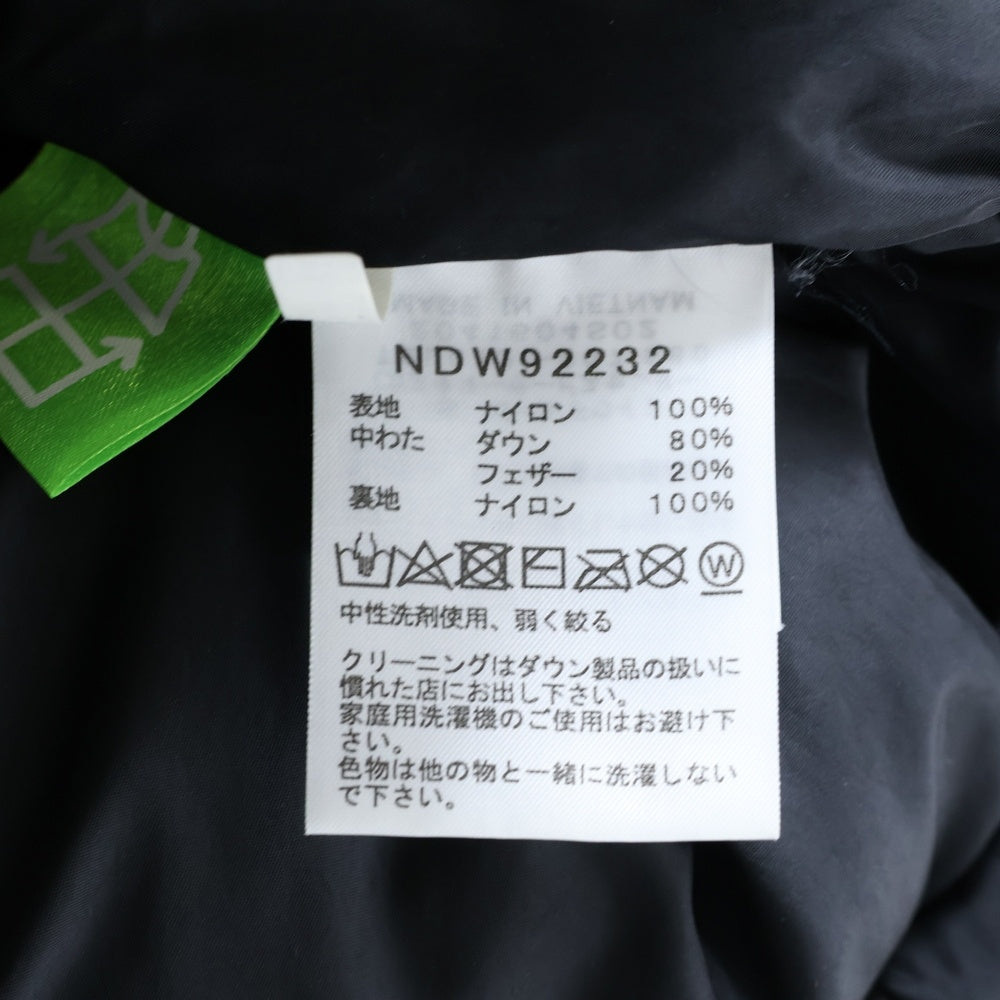 THE NORTH FACE(ザノースフェイス) SHORT NUPTSE JACKET ショート ヌプシ 胸ロゴデザイン ジップアップ ダウンジャケット レディース ブラック NDW92232