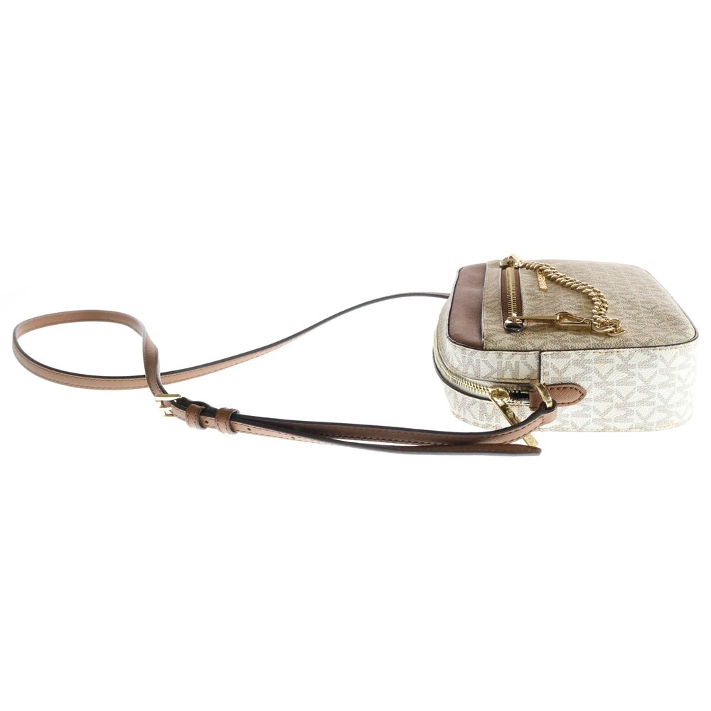 MICHAEL KORS(マイケルコース) VANILLA バニラ 総柄 ストラップ付き ショルダーバッグ ホワイト 35S1GTTC9B