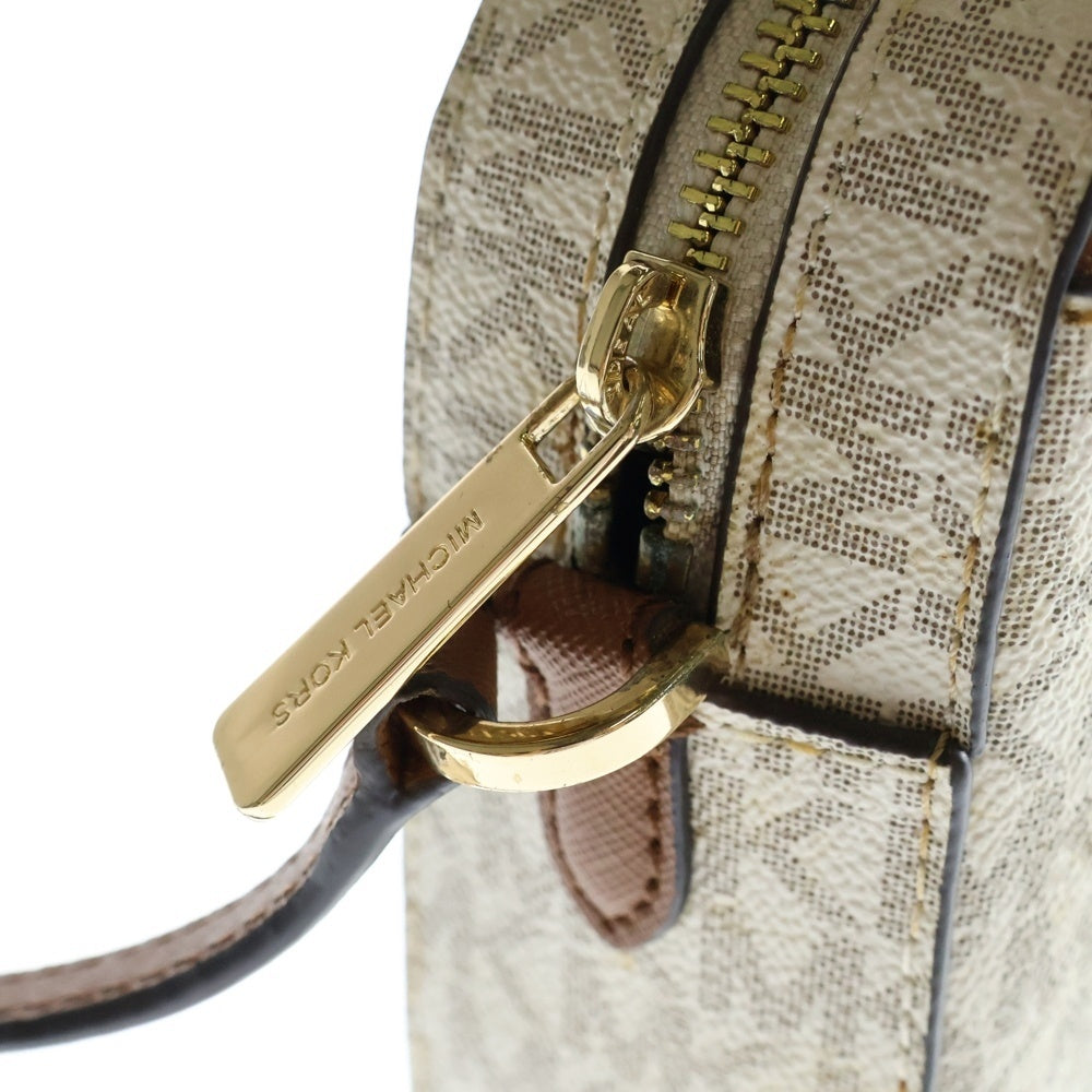 MICHAEL KORS(マイケルコース) VANILLA バニラ 総柄 ストラップ付き ショルダーバッグ ホワイト 35S1GTTC9B