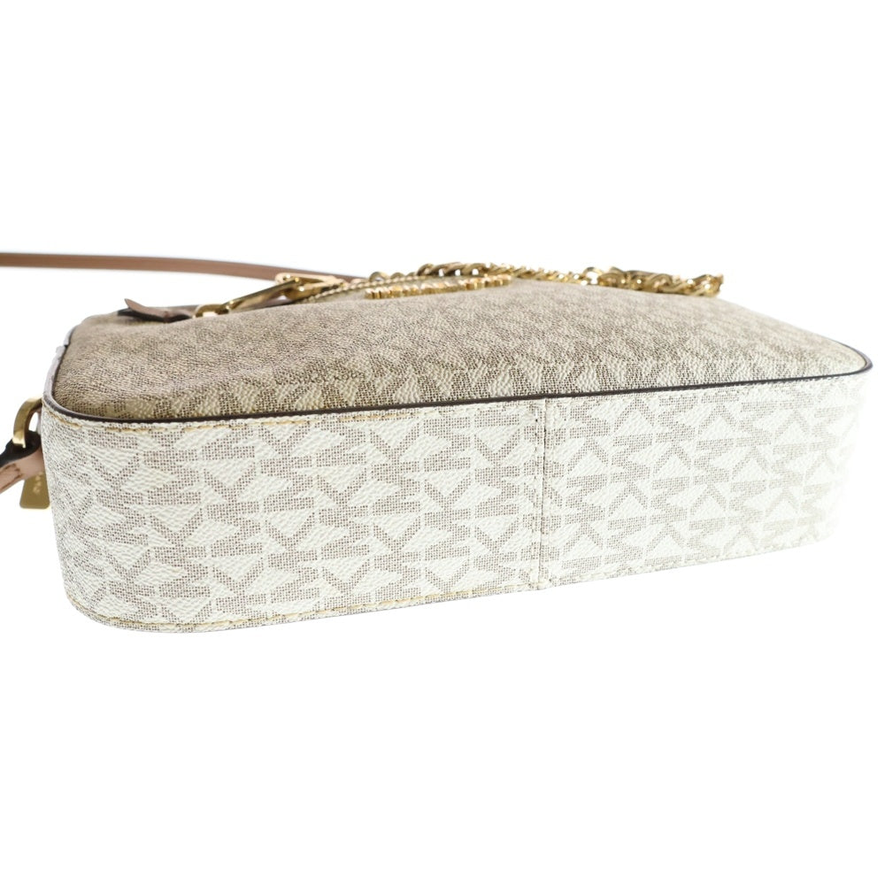 MICHAEL KORS(マイケルコース) VANILLA バニラ 総柄 ストラップ付き ショルダーバッグ ホワイト 35S1GTTC9B