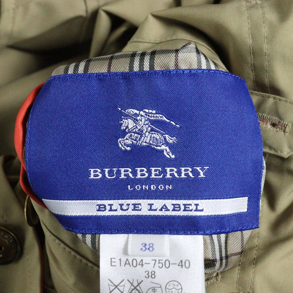 BURBERRY BLUE LABEL(バーバリーブルーレーベル) リバーシブル ポリエステル トレンチコート ブラウン/オレンジ レディース E1A04-750-40