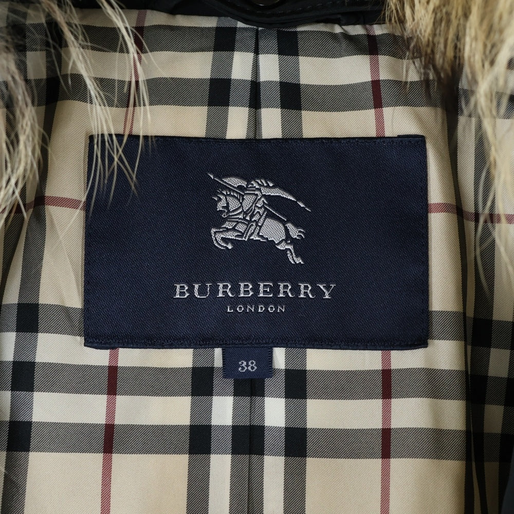 BURBERRY LONDON(バーバリーロンドン) ファー着脱 ロング ダウンコート ブラック レディース FR020-732-09