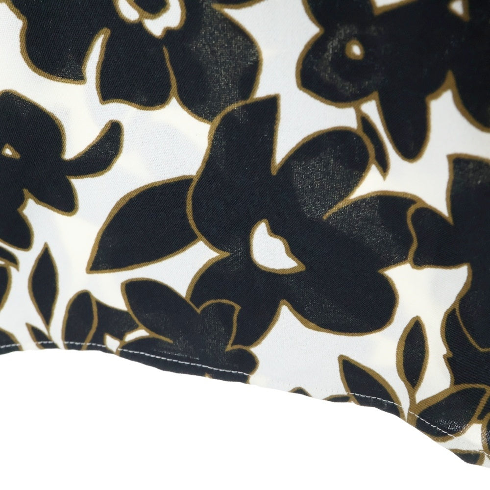 niko and(ニコアンド) 花柄 イージーワイドパンツ レディース ブラック/ホワイト NKN43547RM