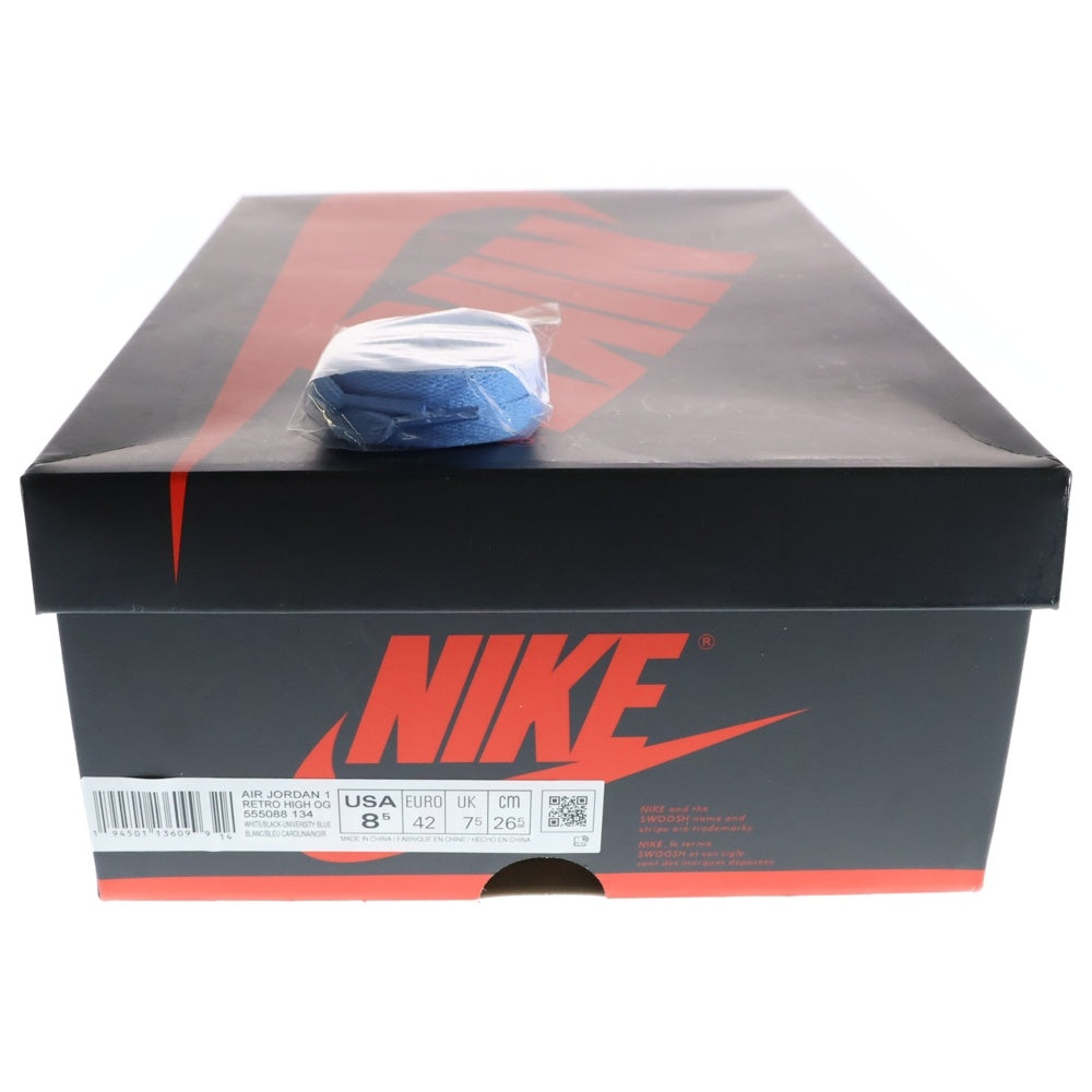 NIKE(ナイキ) AIR JORDAN 1 RETRO HIGH OG University Blue エアジョーダン1 レトロ ユニバーシティブルー ハイカットスニーカー US8.5/26.5cm 555088-134