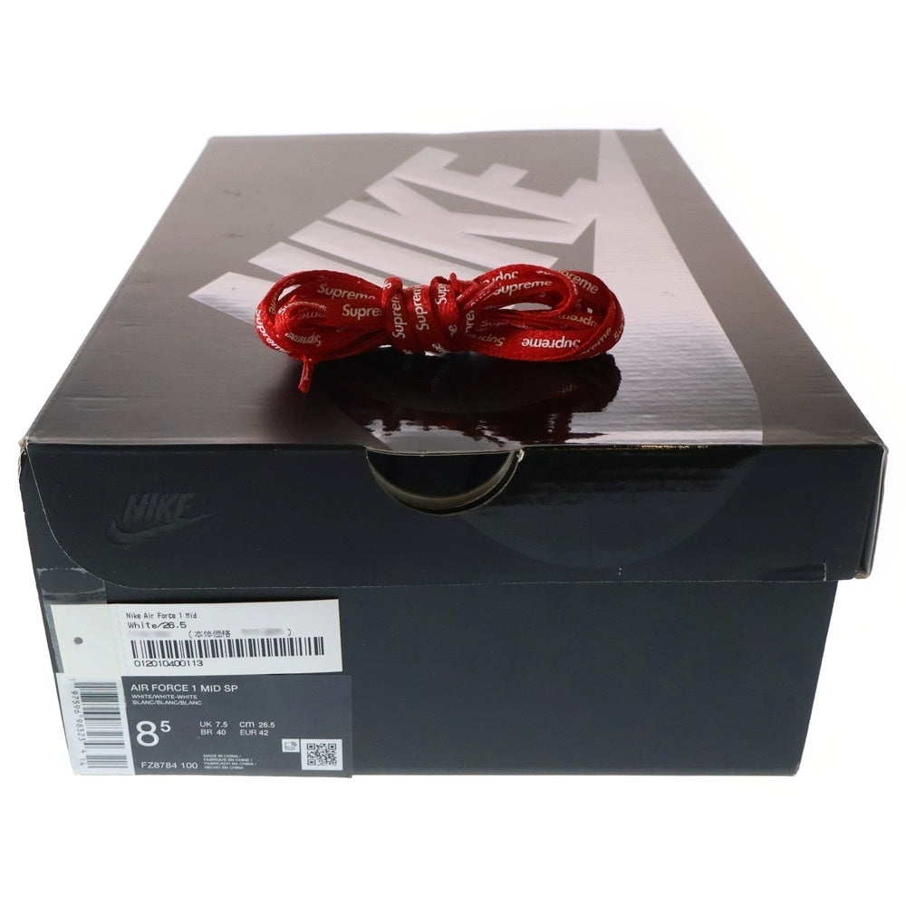 NIKE(ナイキ) ×SUPREME AIR FORCE 1 MID SP シュプリーム エアフォース1 ミッドカットスニーカー ホワイト US8.5/26.5cm FZ8784-100