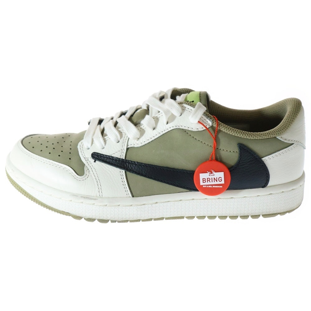 NIKE(ナイキ) ×TRAVIS SCOTT AIR JORDAN 1 LOW GOLF NRG NEUTRAL OLIVE トラヴィススコット エアジョーダン1 ゴルフ ローカットスニーカー US8/26cm FZ3124-200