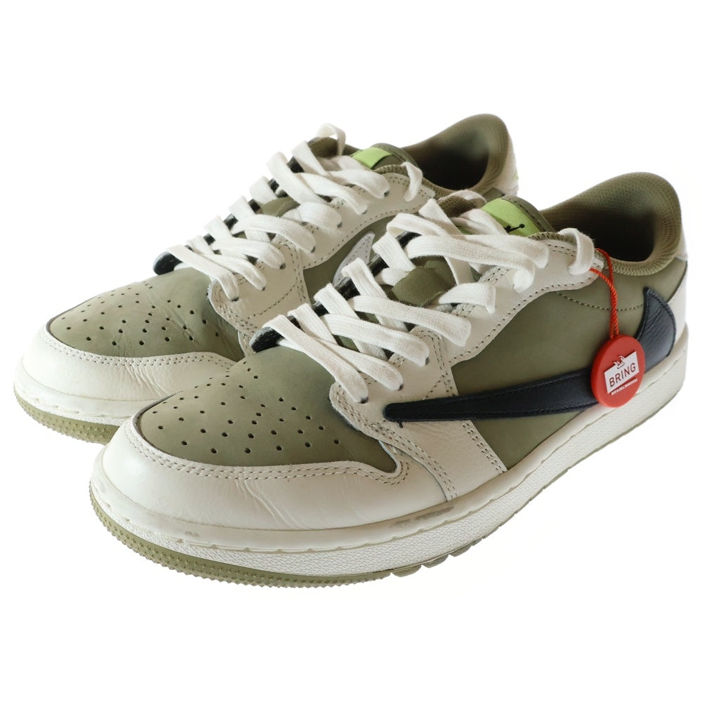 NIKE(ナイキ) ×TRAVIS SCOTT AIR JORDAN 1 LOW GOLF NRG NEUTRAL OLIVE トラヴィススコット エアジョーダン1 ゴルフ ローカットスニーカー US8/26cm FZ3124-200