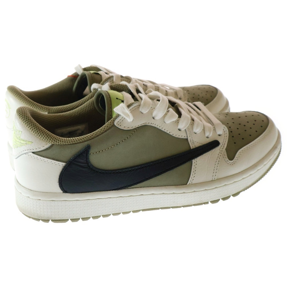 NIKE(ナイキ) ×TRAVIS SCOTT AIR JORDAN 1 LOW GOLF NRG NEUTRAL OLIVE トラヴィススコット エアジョーダン1 ゴルフ ローカットスニーカー US8/26cm FZ3124-200