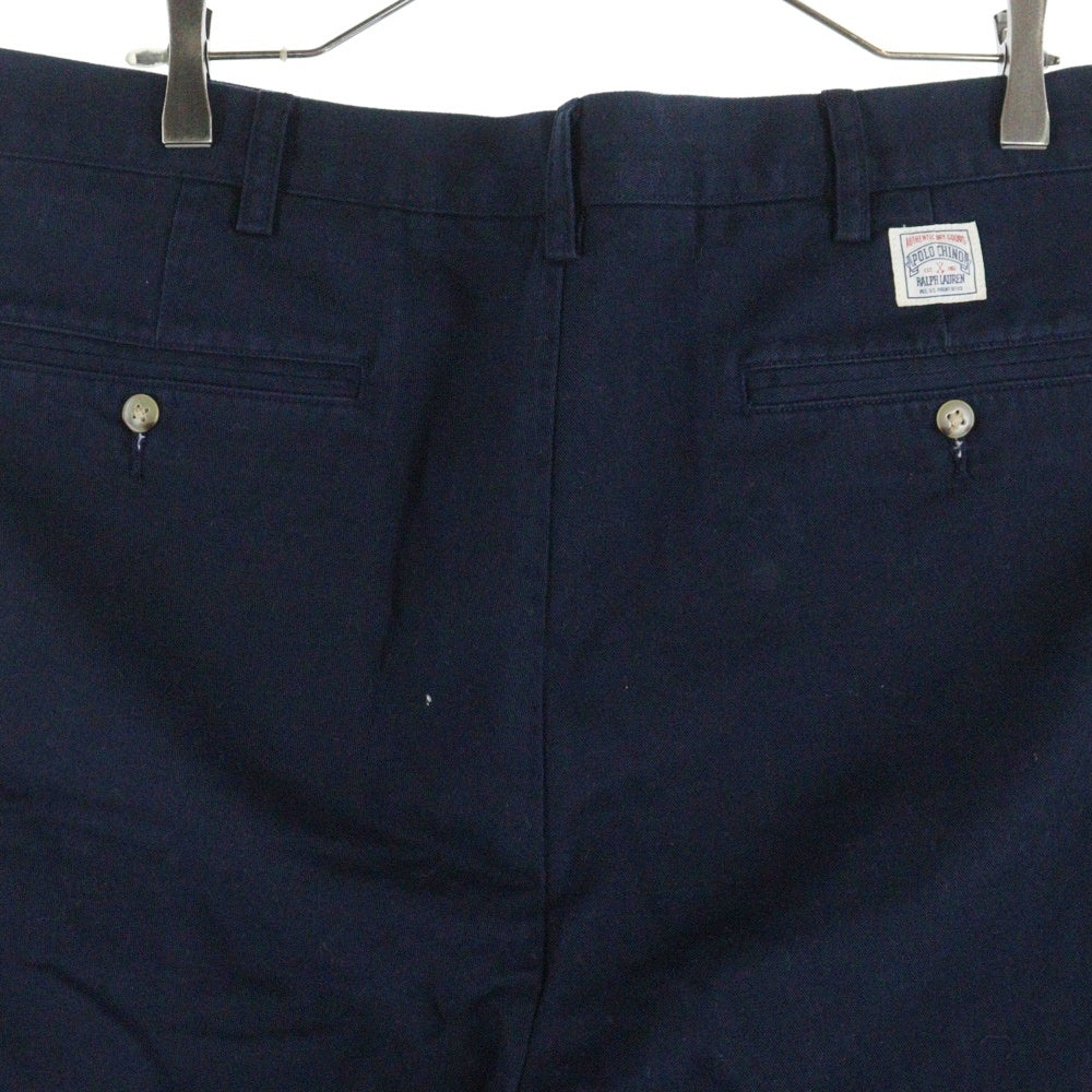 POLO RALPH LAUREN(ポロラルフローレン) 22SS BEAMS別注 ロゴ刺繍 2タック コットンハーフパンツ ショーツ ネイビー 11-25-2324-770-79-22