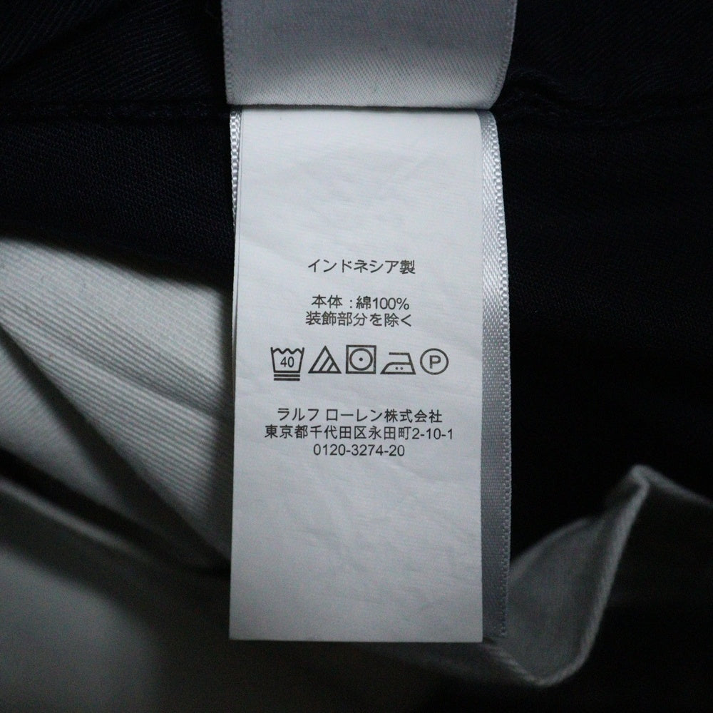 POLO RALPH LAUREN(ポロラルフローレン) 22SS BEAMS別注 ロゴ刺繍 2タック コットンハーフパンツ ショーツ ネイビー 11-25-2324-770-79-22