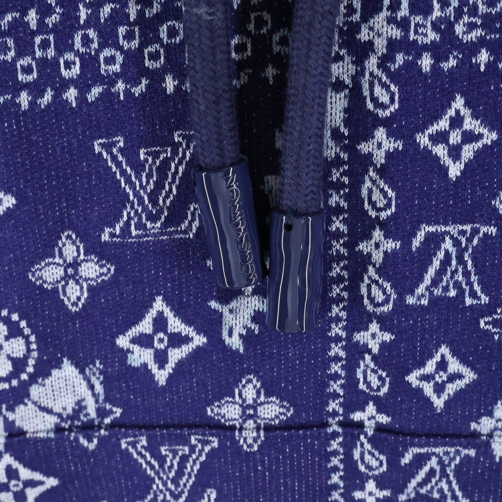 LOUIS VUITTON(ルイヴィトン) 22AW モノグラム バンダナ コットン 半袖プルオーバーパーカー ブルー RM222M N31 HNY28W
