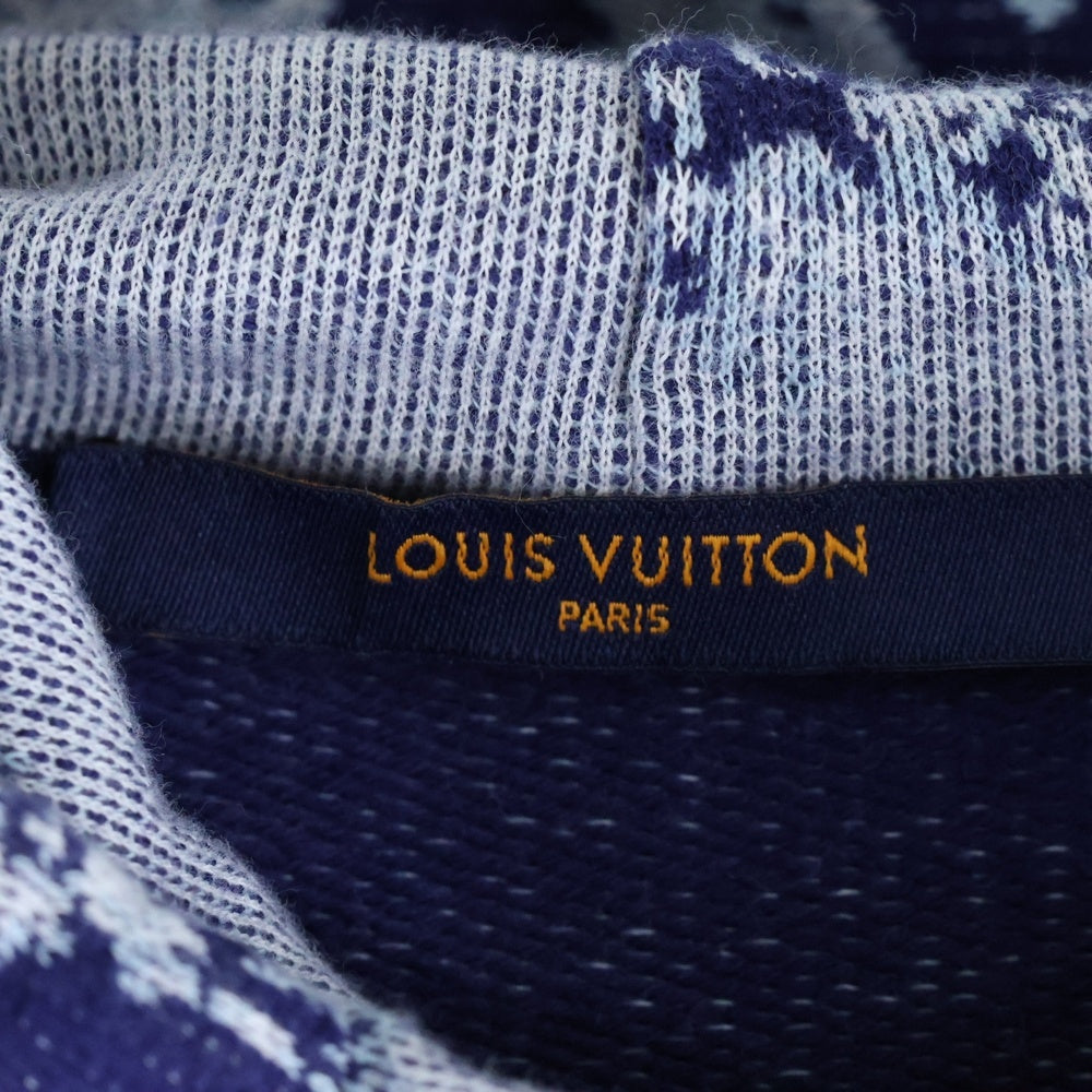 LOUIS VUITTON(ルイヴィトン) 22AW モノグラム バンダナ コットン 半袖プルオーバーパーカー ブルー RM222M N31 HNY28W