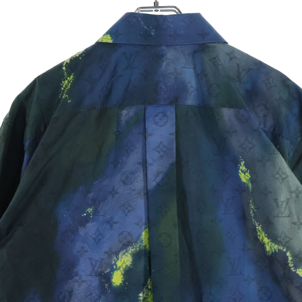 LOUIS VUITTON(ルイヴィトン) 21AW MONOGRAM TIE AND DIE SHIRT モノグラム タイアンドダイ コットン 長袖シャツ ネイビー/グリーン RM212M D15 HLS07W