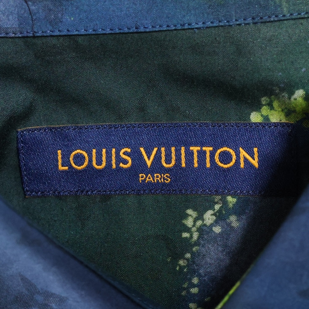 LOUIS VUITTON(ルイヴィトン) 21AW MONOGRAM TIE AND DIE SHIRT モノグラム タイアンドダイ コットン 長袖シャツ ネイビー/グリーン RM212M D15 HLS07W