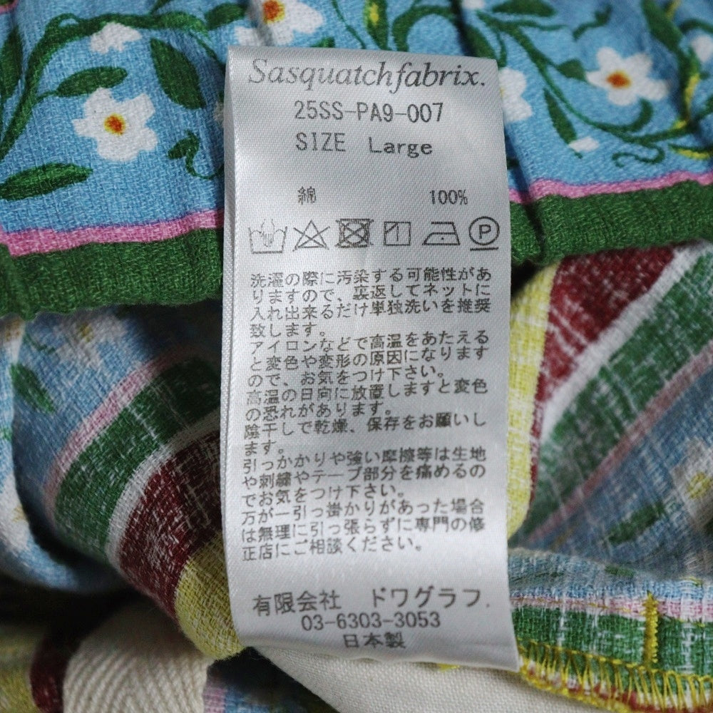 Sasquatchfabrix.(サスクワッチファブリックス) 25SS EASY PANTS MEXICAN FLOWER STRIPE -SUN FLOWER- メキシカンフラワーストライプ イージーパンツ サンフラワー