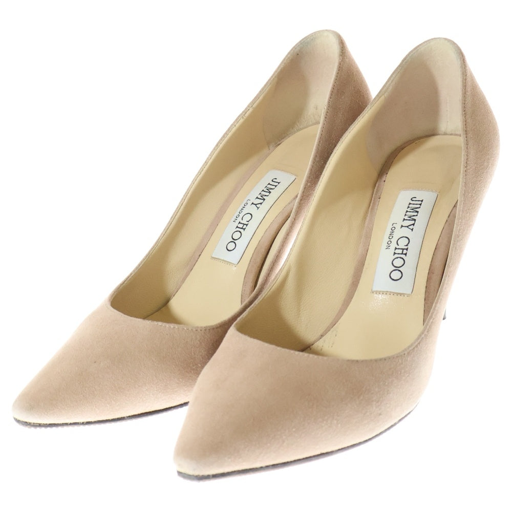 JIMMY CHOO(ジミーチュウ) AGNES アグネス ポインテッドトゥ スウェード ハイヒール パンプス レディース ベージュ