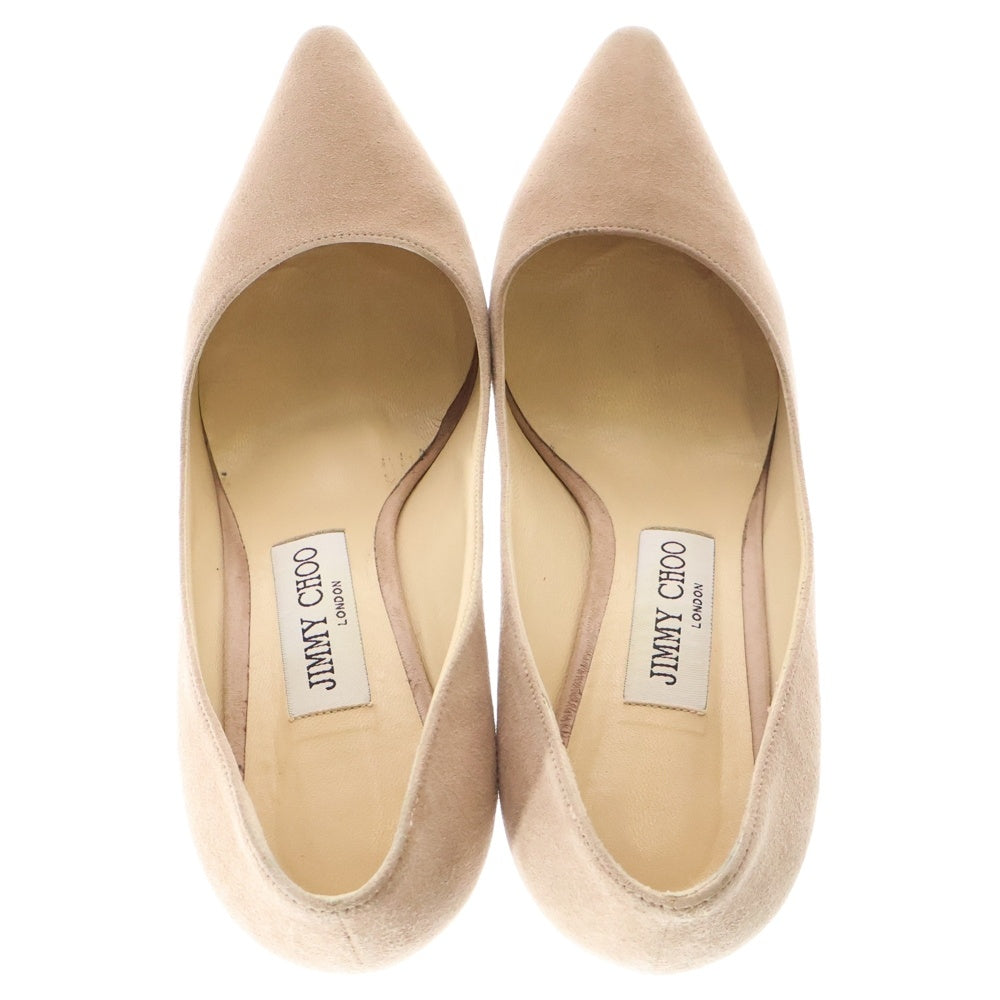 JIMMY CHOO(ジミーチュウ) AGNES アグネス ポインテッドトゥ スウェード ハイヒール パンプス レディース ベージュ