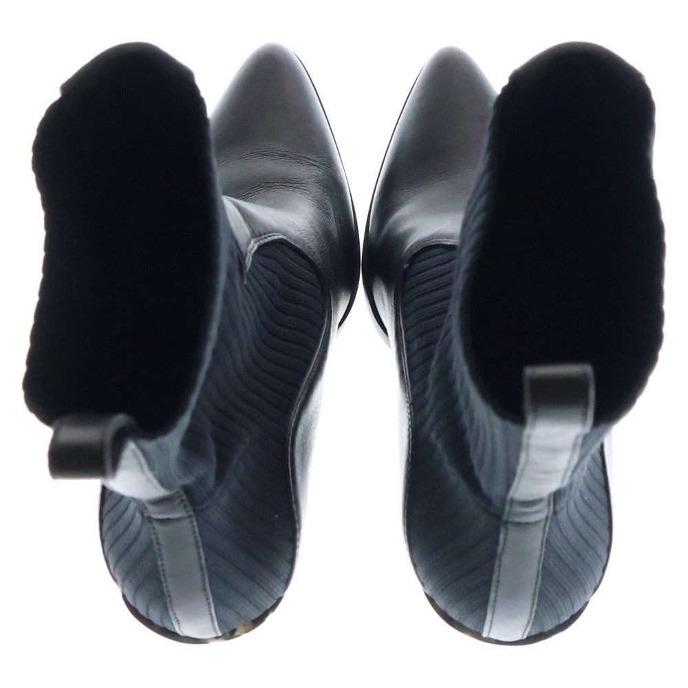 JIMMY CHOO(ジミーチュウ) 20AW MELE 85 メレ マーブル柄 レザー サイドゴアブーツ レディース ブラック