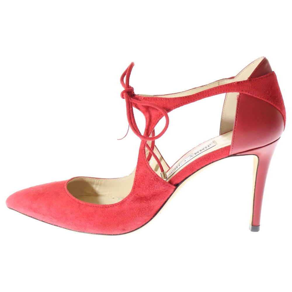 JIMMY CHOO(ジミーチュウ) VANESSA 85 バネッサ ポインテッドトゥ スウェード ハイヒール パンプス レディース レッド