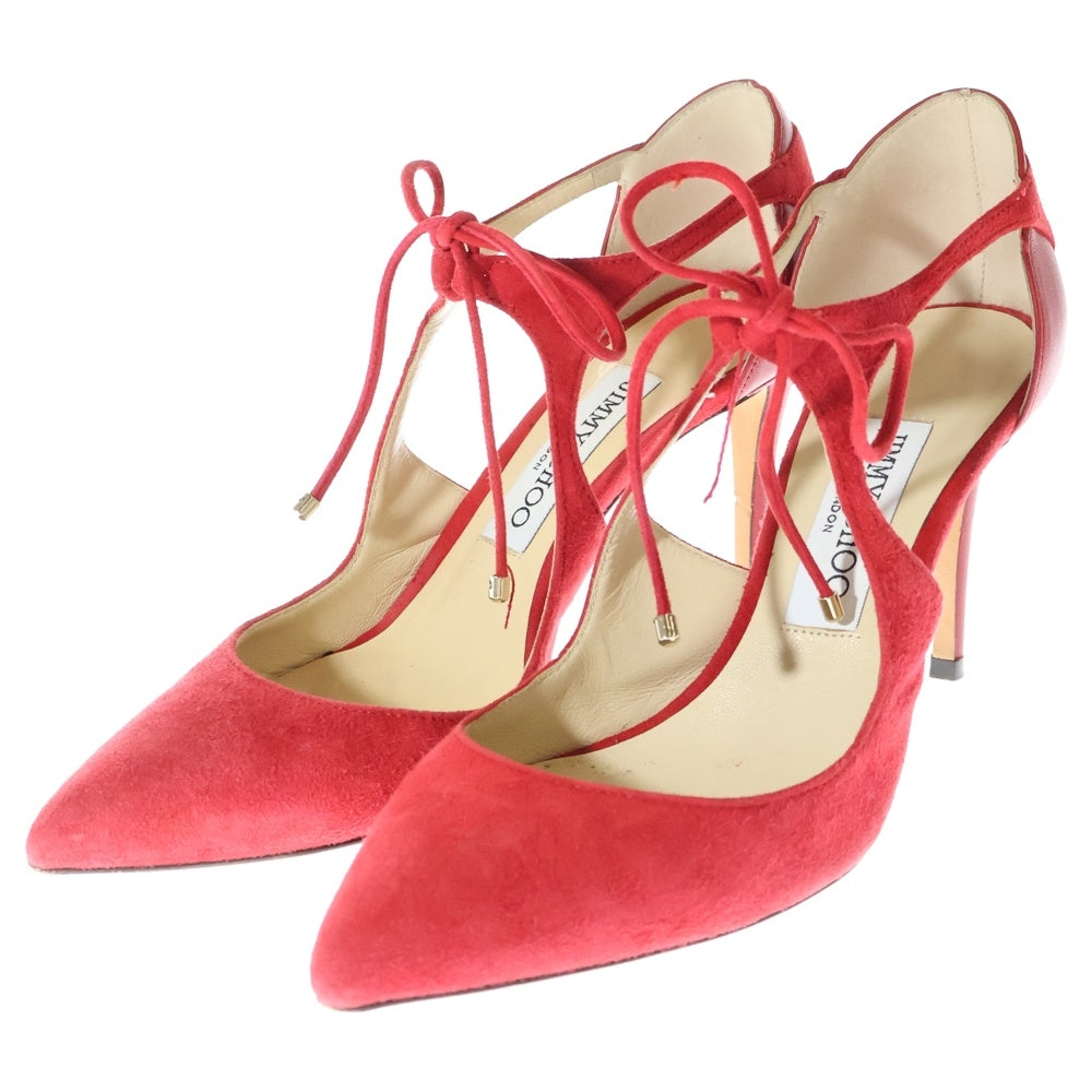JIMMY CHOO(ジミーチュウ) VANESSA 85 バネッサ ポインテッドトゥ スウェード ハイヒール パンプス レディース レッド