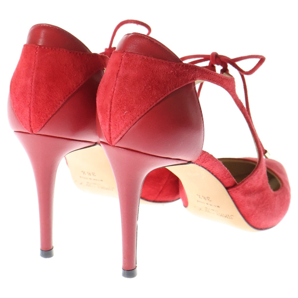 JIMMY CHOO(ジミーチュウ) VANESSA 85 バネッサ ポインテッドトゥ スウェード ハイヒール パンプス レディース レッド