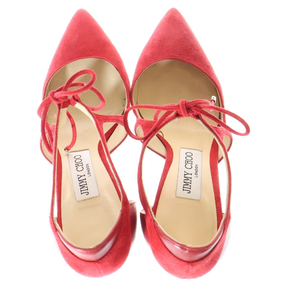 JIMMY CHOO(ジミーチュウ) VANESSA 85 バネッサ ポインテッドトゥ スウェード ハイヒール パンプス レディース レッド