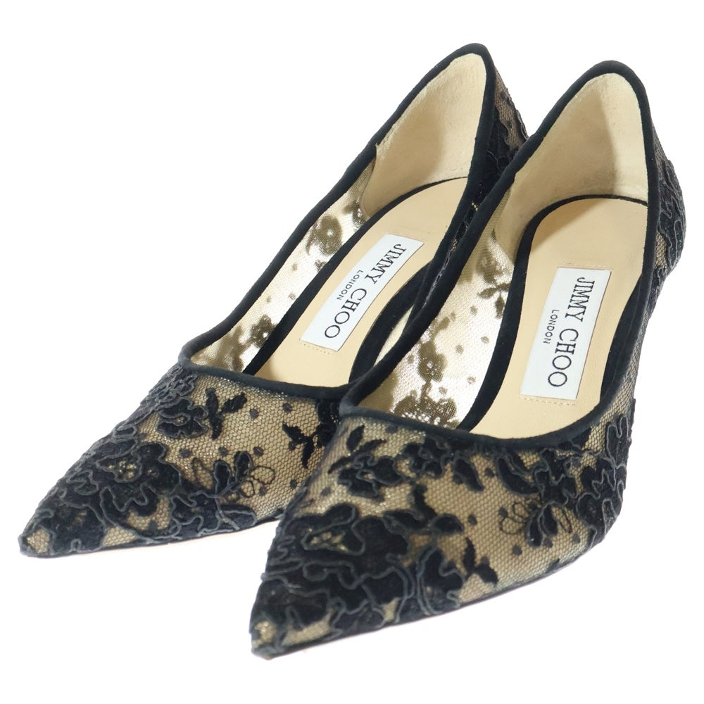 JIMMY CHOO(ジミーチュウ) ROMY60 ロミー シースルー ハイヒール パンプス レディース ブラック/ベージュ