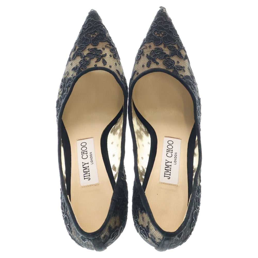 JIMMY CHOO(ジミーチュウ) ROMY60 ロミー シースルー ハイヒール パンプス レディース ブラック/ベージュ