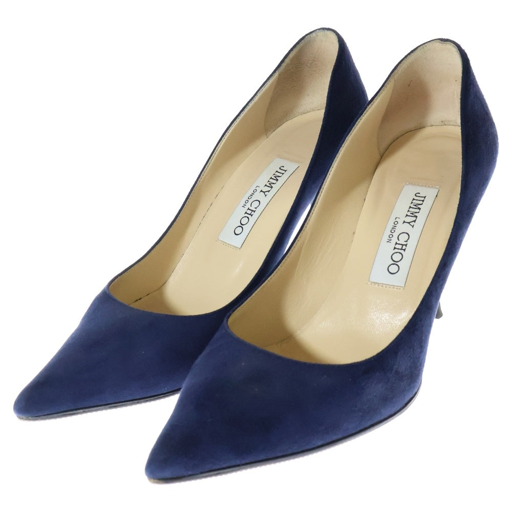 JIMMY CHOO(ジミーチュウ) AGNES アグネス ポインテッドトゥ スウェード ハイヒール パンプス レディース ブルー