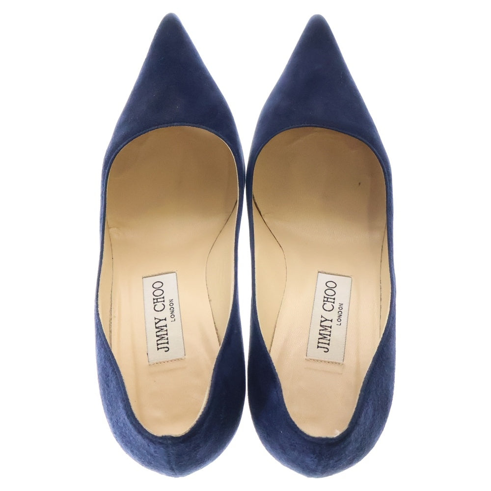 JIMMY CHOO(ジミーチュウ) AGNES アグネス ポインテッドトゥ スウェード ハイヒール パンプス レディース ブルー
